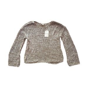 Hem & Thread  Summer/Fall 2024 Lightweight knit Sweater size Small in Beige NWT